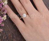 0.5ct Round Cut Moissanite Geometric Solitaire Beaded Ring 14k YellowGold Plated