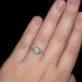 0.75Ct Round Cut Diamond Vintage Antique Engagement Ring 14K White Gold Finish