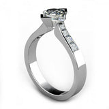 1ct Princess Cut Diamond Accent Channel Set Engagement Ring 14k White Gold Over