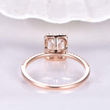 Accents Solitaire Engagement Ring 1.3ct Emerald Cut Diamond 14k Rose Gold Finish