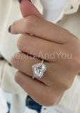 1.5ct Heart Cut Simulated Diamond Halo Engagement Ring 14k White Gold Plated