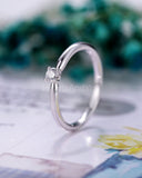 0.3ct Round Cut Moissanite Solitaire Women Engagement Ring 14k White Gold Plated