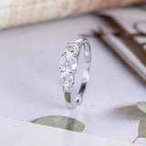 1.5ct Round Cut Diamond Engagement Ring Trilogy Solitaire 18k White Gold Finish