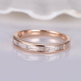 Eternity Wedding Ring Band 1ct Baguette Cut VVS1D Diamond 14k Rose Gold Finish
