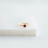 0.2ct Engagement Ring Round Cut Ruby Solitaire Minimalist 14k Yellow Gold Finish