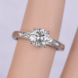 Antique Vintage Engagement Ring 1ct Round Cut VVS1 Diamond 14k White Gold Finish