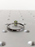0.5ct Round Cut Simulated Green Peridot Solitaire Ring 14k Black Gold Plated