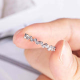 1ct Round Cut VVS1 Diamond Wedding Band Bezel Set Eternity 14k White Gold Finish