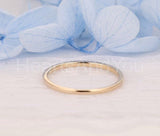 0.4ct Round Cut Moissanite Half Eternity Minimalist Band 14k Yellow Gold Plated