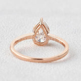 0.3ct Pear Cut Simulated Diamond Solitaire Engagement Ring 14k Rose Gold Plated
