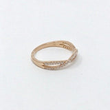 0.3ct Round Cut Moissanite Infinity Twist Wedding Band 14k Yellow Gold Plated