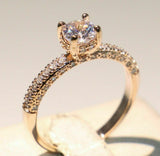 2ct Round Cut Diamond Engagement Ring 18k Rose Gold Finish Classic Solitaire