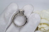 2.3ct Emerald Simulated Diamond Cocktail Engagement Ring 14k White Gold Plated