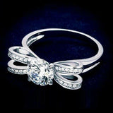 2.5ct Round Cut Diamond Bow Knot Design Engagement Ring 14K White Gold Finish