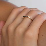 0.1ct Engagement Ring Round Cut Diamond Minimalist 14k Yellow Gold Finish