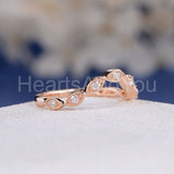 0.45ct Round Cut Moissanite Curved Women Wedding Band 14k White Gold Plated