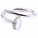 0.5ct Round Cut VVS1D Diamond Engagement Ring Nail Bypass 14k White Gold Finish