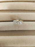 2.6ct Wedding Ring Band Oval Cut Blue Aquamarine Five Stone 14k WhiteGold Finish