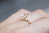 Trillion Accents Trilogy Ring 1.5ct Marquise Cut Diamond 14k Yellow Gold Finish