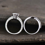 2.2ct Round Cut Diamond Bridal Set Ring Infinity Band 14k White Gold Finish
