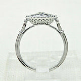 2.5ct Round Cut VVS1 Diamond Art Deco Floral Engagement Ring 14k White Gold Over