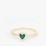 0.2ct Trillion Cut Simulated Green Emerald Solitaire Ring 14k Yellow Gold Plated