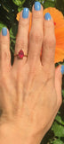 1.4ct Engagement Ring Pear Cut Pink Ruby Solitaire 14k Yellow Gold Finish
