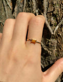0.5ct Baguette Cut Yellow Sapphire Minimalist Solitaire Ring 14k YellowGold Over