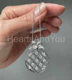 1ct Round Cut Moissanite Dangling Knot Pendant with Chain 14k White Gold Plated