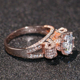 2ct Round Cut Diamond Engagement Ring 14k Rose Gold Finish Stackable Split Shank