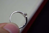 0.16ct Engagement Ring Round Cut Yellow Sapphire Split Band 14k WhiteGold Finish