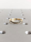0.2ct Round Black Simulated Diamond Half Eternity Curved Band 14k Gold Plated