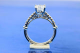 1.4ct Round Cut Diamond Solitaire with Accents Filigree Ring 14k White Gold Over