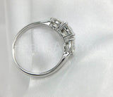2.2ct Round Cut Moissanite Three Stone Engagement Ring 14k White Gold Plated
