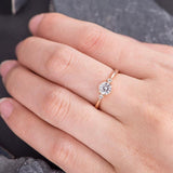 0.5ct Round Cut Moissanite Trilogy Women Engagement Ring 14K Rose Gold Plated