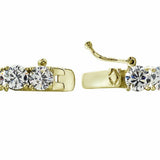 20Ct Round Cut Sparkle VVS1/D Diamond Tennis Necklace Solid 14K Yellow Gold Over