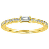 1.2ct Baguette Cut Diamond Engagement Ring 14k White Gold Over Accents Solitaire