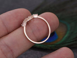 0.5ct Baguette Cut Diamond Sunshine Crown Wedding Band 14k Rose Gold Finish