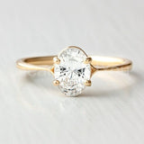 2.2ct Oval Simulated Diamond Anniversary Engagement Ring 14k Yellow Gold Plated