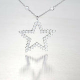 2ct Round Cut VVS1D Diamond Pendant Star Design 14k White Gold Finish NO CHAIN