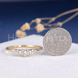 0.5ct Marquise Simulated Diamond Cluster Minimalist Ring 14k Yellow Gold Plated