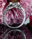 2ct Emerald Cut Diamond Vintage Halo Women Engagement Ring 14k White Gold Finish