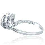 1.2ct Round Cut Diamond Engagement Ring Twist Swirl Halo 14k White Gold Finish