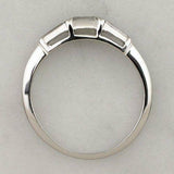 1.5ct Baguette Diamond Trilogy Minimalist Engagement Ring 14K White Gold Over