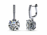 1ct Round Cut VVS1 D Diamond Classic Drop Earrings Women 14k White Gold Finish