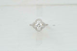 Halo Unique Engagement Ring 1.5ct Cushion Cut VVS1 Diamond 14k White Gold Finish