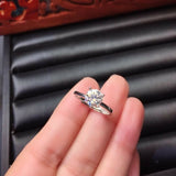 4 Prong Solitaire Engagement Ring 1ct Round Cut Diamond 14k White Gold Finish