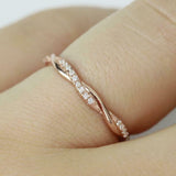 0.7ct Round Cut Diamond Engagement Ring Twisted Infinity 14k Rose Gold Finish