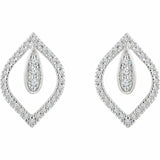 0.5ct Round Cut VVS1 Diamond Filigree Drop Earrings Women 14k White Gold Finish