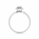 0.5Ct Round Cut Diamond Split Band Floral Engagement Ring 14K White Gold Finish